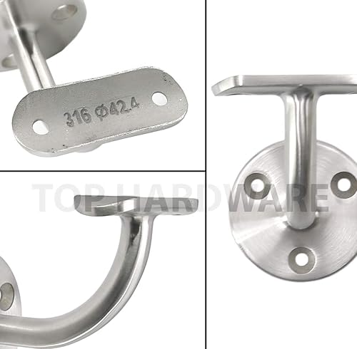 Miniatura 2 de Soporte de barandilla de montaje en pared de grado 316 de acero inoxidable para barandillas de 1-58 pulgadas o 1-12 pulgadas (paquete de 2)