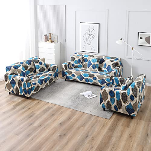 Image of HOKIPO Polyester Blend Stretchable Cushion Cover 16x16, Pack of 2 (AR-4098-D13*2), (40 x 40cm),Multicolor