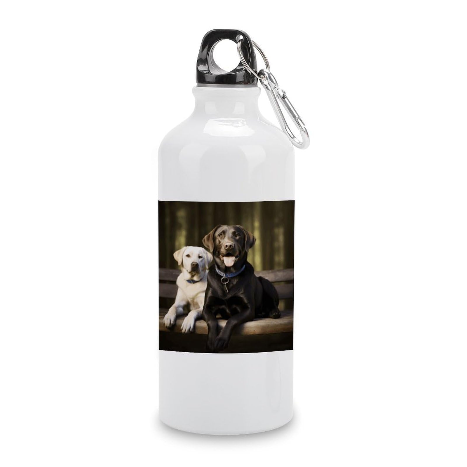 VstaDank Labrador Water Bottles Aluminum Sports Water Bottle with Lid&Hook Buckle Fashion Vacuum Insulated Water Bottles Hydration Flask Leak Proof Tumbler Keep Cold&Hot