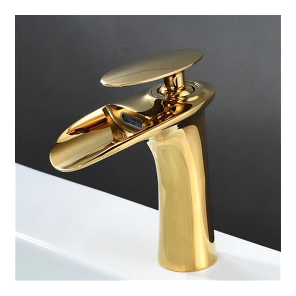 Blyqxs 4 Brass Hot And Cold Waterfall Faucet Countertop Basin Washbasin Black/White/Gold Heightened Models Faucet W3044(4)
