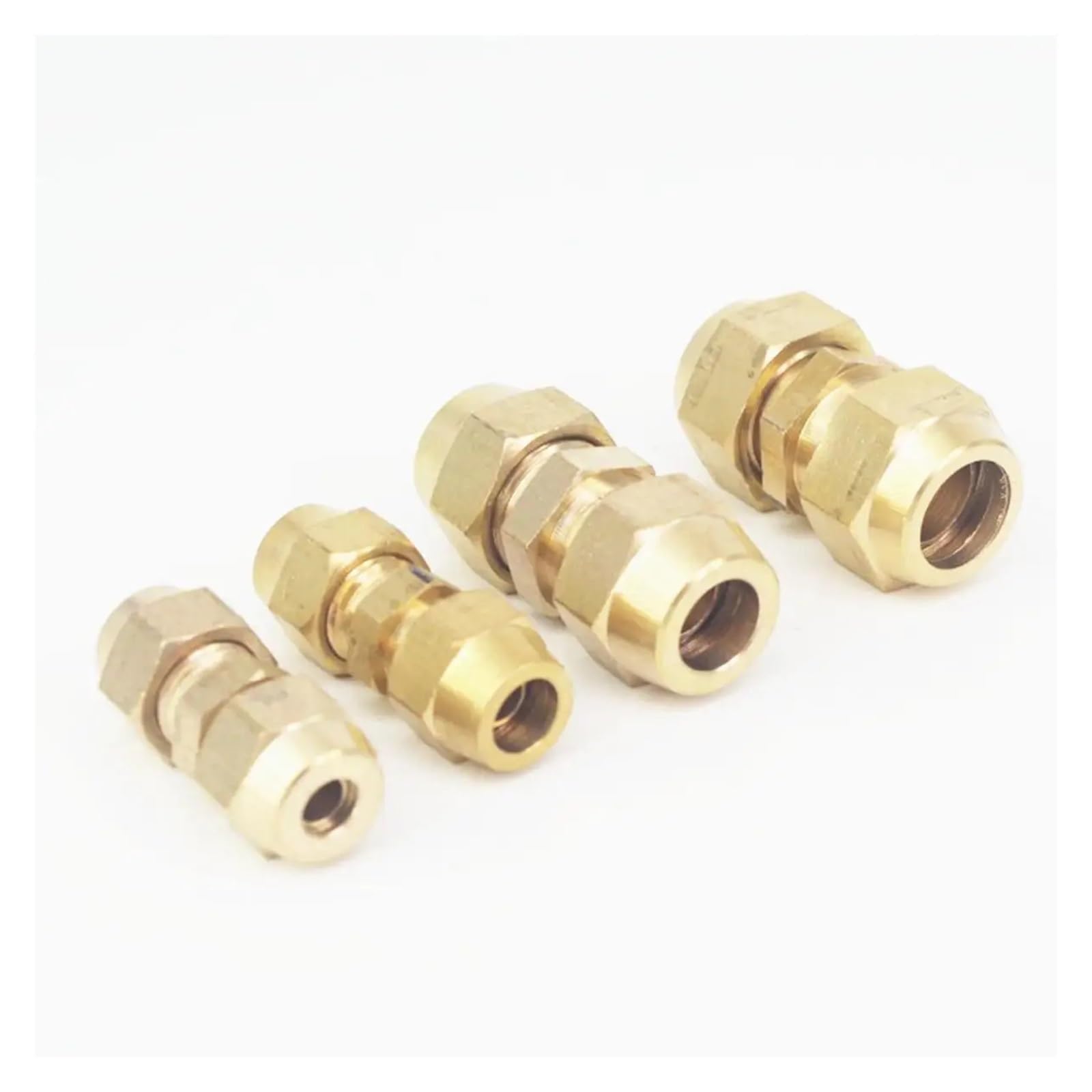 AARTERZZA 1PC Flare Fit Tube O/D 6mm-8mm Reduce Brass Connector Fitting with Nuts Refrigeration Air Conditioner