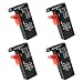 Battery Tester 4 Pack Universal Battery Checker for AA AAA C D 9V 1.5V Button Cell Batteries