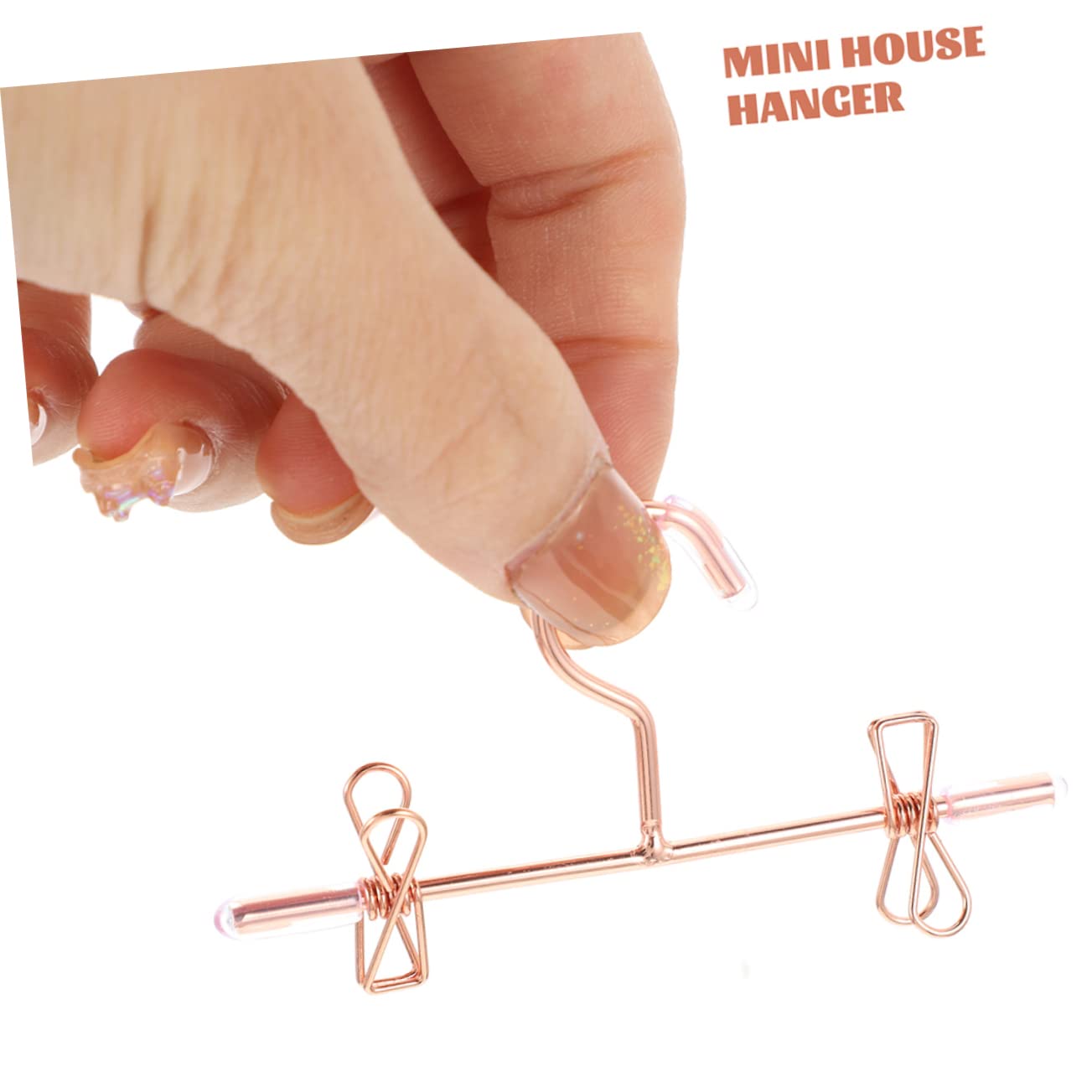 ULTECHNOVO Mini Perchas para Ropa De Muñecas De Rosa Dorado Perchas Miniatura para Almacenamiento De Ropa De Muñecas Bjd 6 Piezas X 5