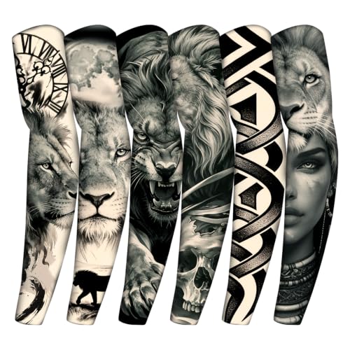 Image of YARIEW Temporary Tattoo Sleeves for Men Arm Sleeves for Men | Tattoo Sleeve Women Arts Fake Sleeve Tattoos Sun Protection Cooling Covers for Arms Women Halloween Pattern 14