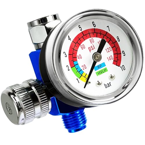 LE LEMATEC Air Compressor Regulator & Flow Control Valve with Pressure Gauge - for Pneumatic Tools, Spray Painting, Tire Inflation, 1/4 NPT, 0-150 PSI