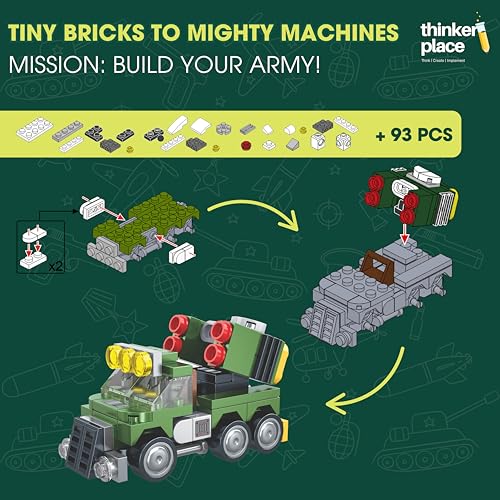 Image of STEM Armored Vehicle Building Blocks Set (93 Pcs) | DIY Rocket Launcher Toy for Kids 7+ Years (Boys & Girls) | Educational Construction | Creativity & Action Play Toy