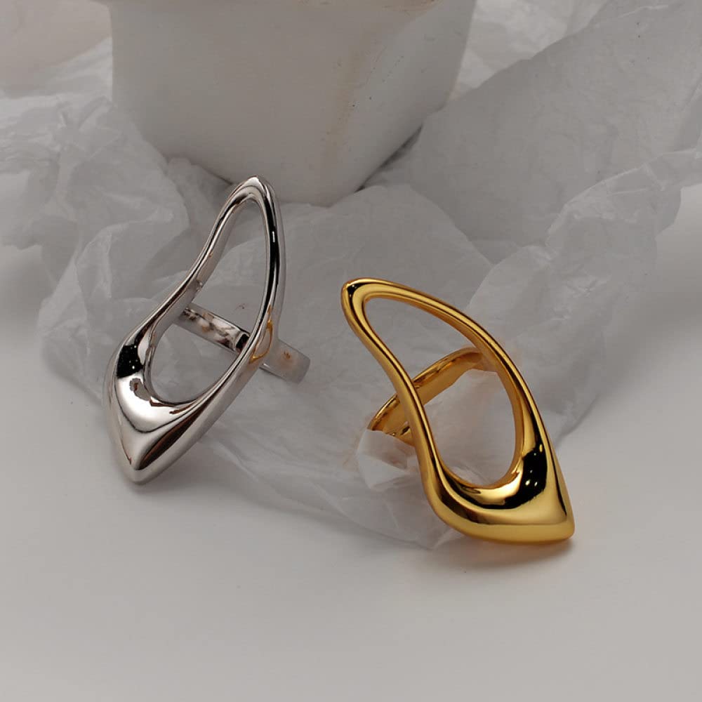 Anello In Argento Sterling 925,Anelli Regolabili Per Donna Grande Forma A Goccia In Argento Sterling 925 Traforato Esagerazione Geometrica Anelli Eternity Fedi Nuziali Placcate Oro Anelli Di Promess