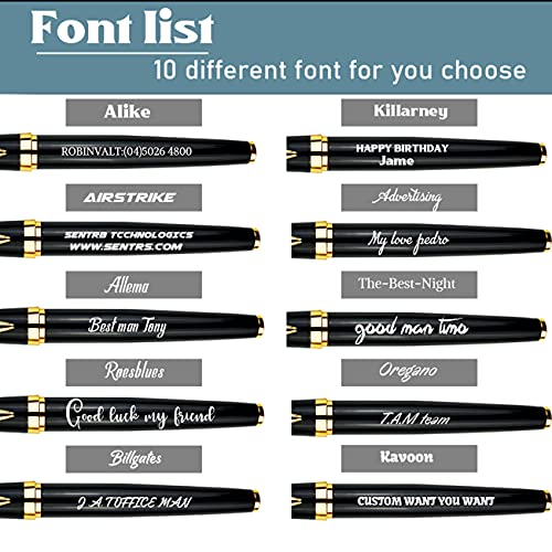 Ancolo-Custom-Pens-Office-Gift-Set-with-5-Gfit-Box-10-extra-Black-Refills-Metal-Body-Engraved-with-Your-Message-Personal-Names-Phone-Number-Gift-for-Business-Office-Colleague-Friends