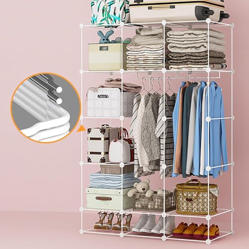 Image of 6 Door Plastic Wardrobe for Kids - Cupboard for Clothes Storage Rack, Almirah for Clothes, Baby Collapsible Wardrobe, Multi-Purpose Kids Storage Organizer for Books,Toy