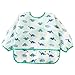 Happy Cherry - Delantal Babero Infantil Impermeable para Niños Niñas con Manga Larga Escolar DIY Delantal EVA para Pintar Comer - Dinosaurio - 2-4 años