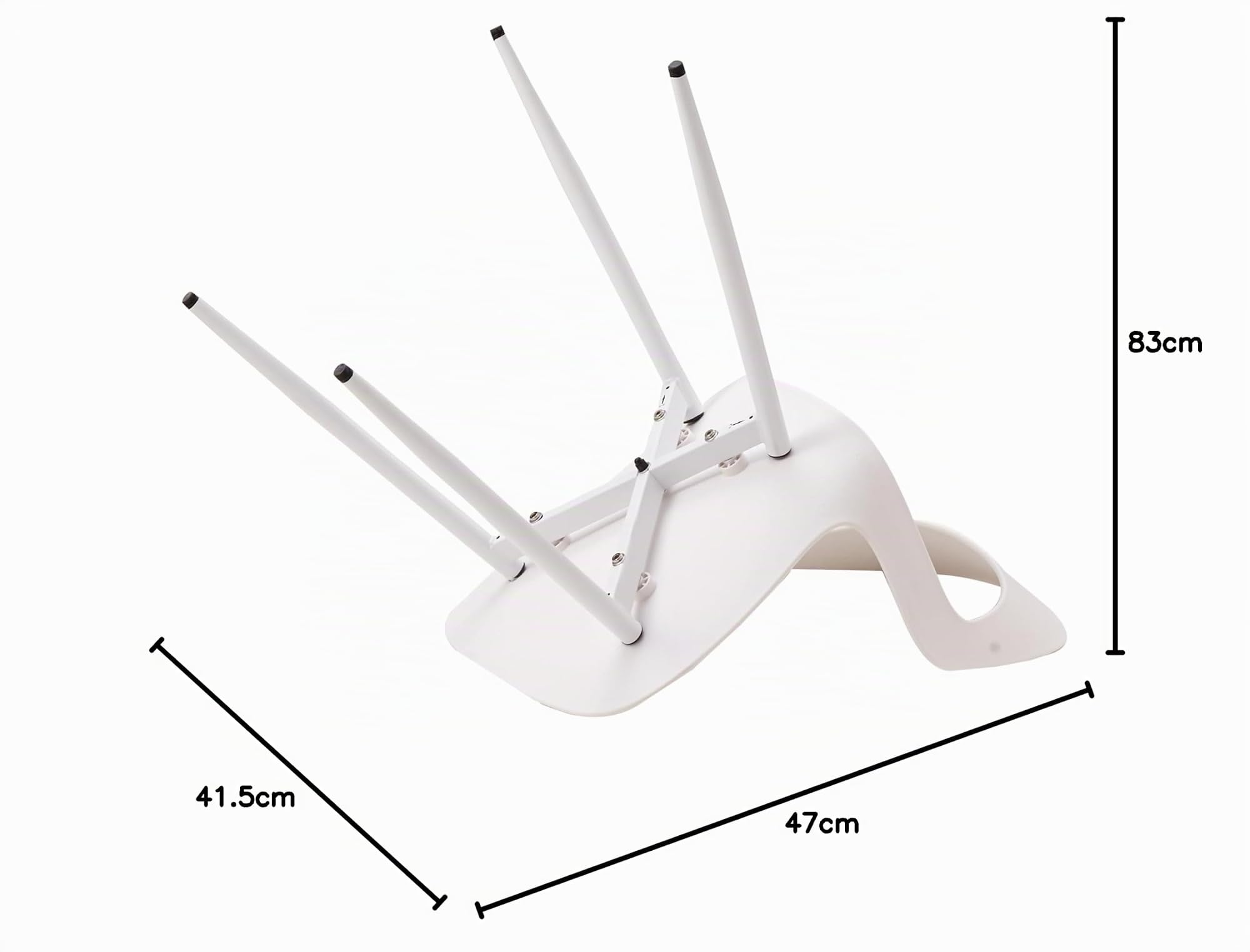 GrandCA HOME Pack de 6 Sillas de Comedor o Silla de Oficina con Patas de Metal, Sillas de Cocina para Sala de Estar, Comedor, Sala de Reuniones, Blanco + Blanco