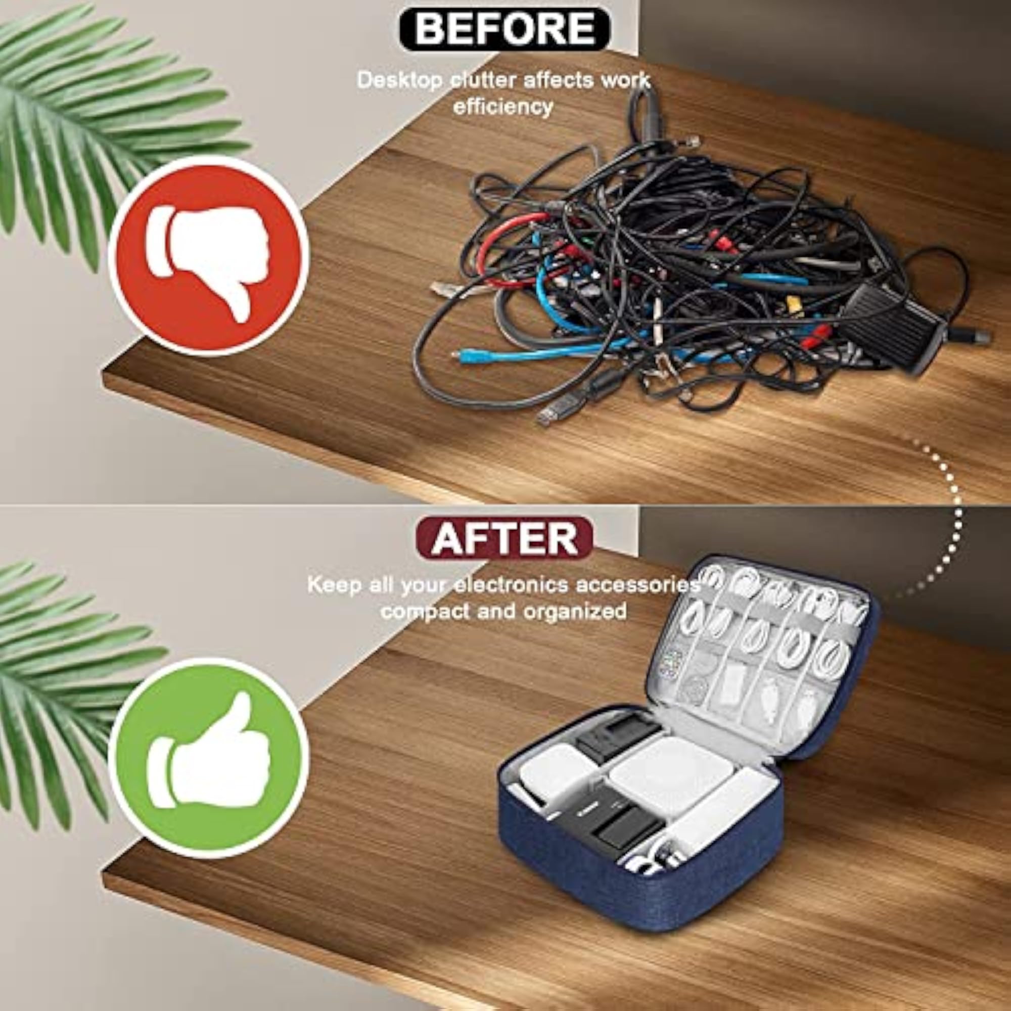 Electronics Organizer Travel Case, Water Resistant Gadget Pouch