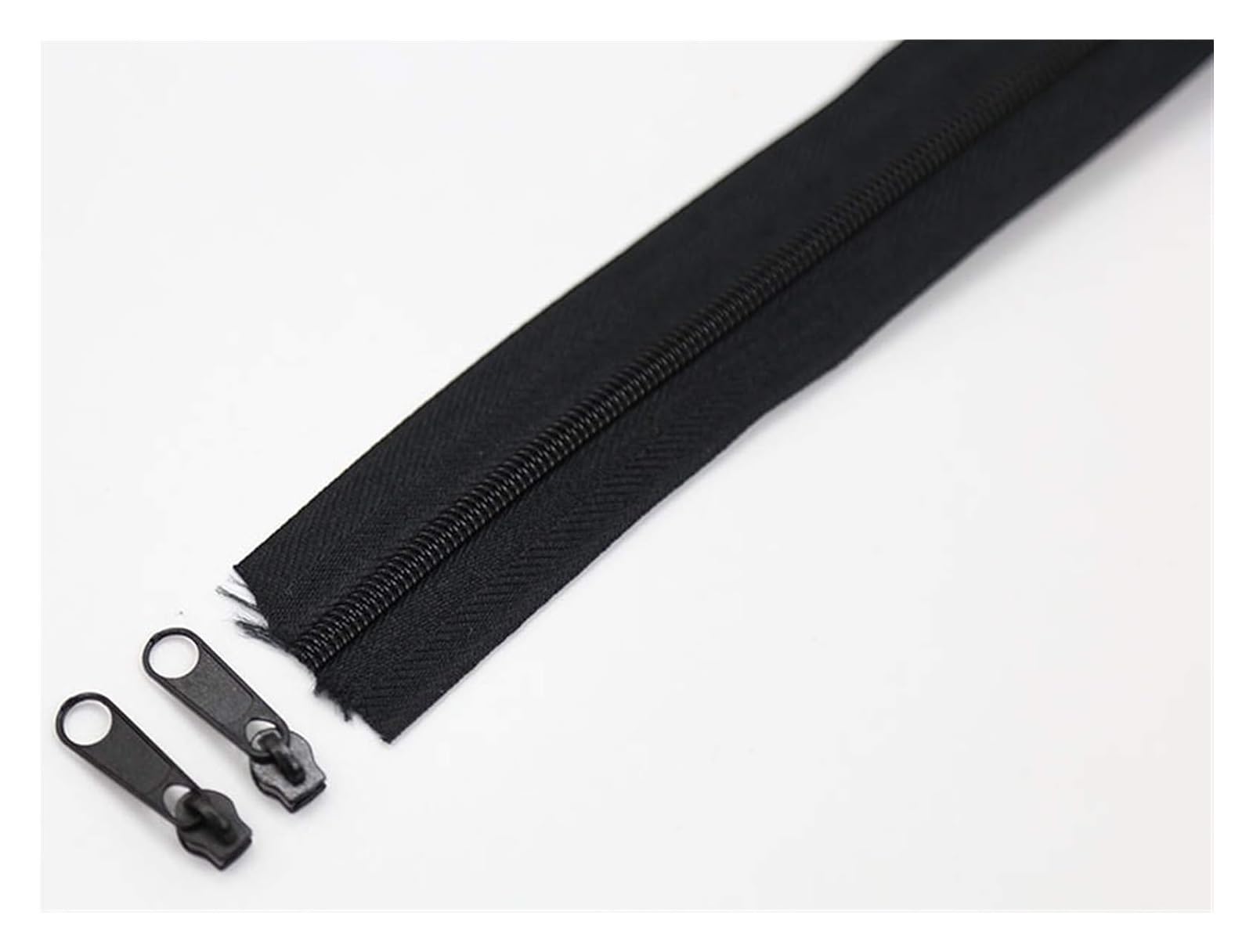 dfEDRd Nylon Coil Zipper by The Yards, 3 Meters #3 Nylon Coil Zippers, for DIY Sewing Garment Accessories, with Color Matched Sliders(Blacke)