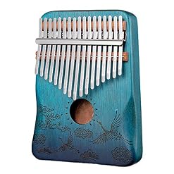 KIKIRon-MusicalInstrument Pouce Piano KOA Bois Grue Motif 17 Touches Kalimba Portable Débutant Finger Piano-Forme Ronde… - Les Beatles, Paul McCartney, John Lennon, RIngo Starr, George Harrison