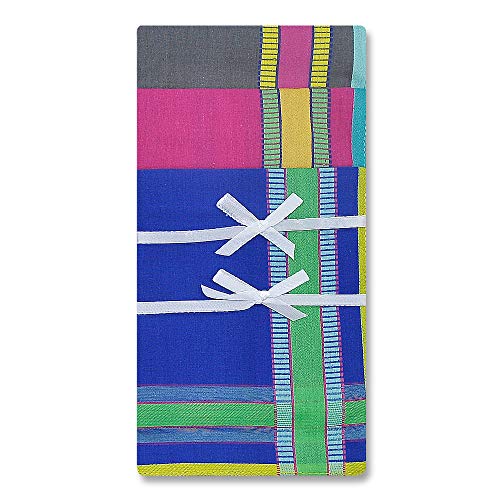 Men\'s Soft Cotton Handkerchiefs with Assorted Color 6 Piece Gift Set by Zenssia