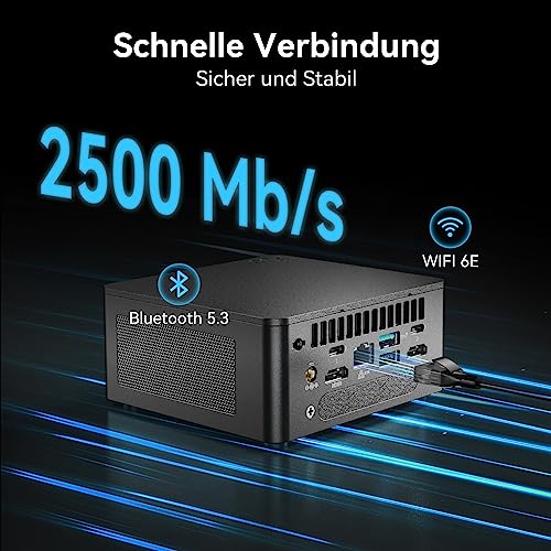 Intel NUC 13 Pro Mini PC Core i7-1360P|12 Kerne 16 Threads NUC13ANHi7 Mini Desktop Computer|32GB RAM 2TB SSD|Windows 11 Pro Desktop Computer|4K/8K UHD|HDMI|2xThunderbolt 4|WiFi 6E|BT5.3, Schwarz – Bild 5