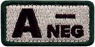 Tactical Type A Positive Blood Type Patch Embroidered Morale Applique Fastener Hook & Loop Emblem - Olive Drab