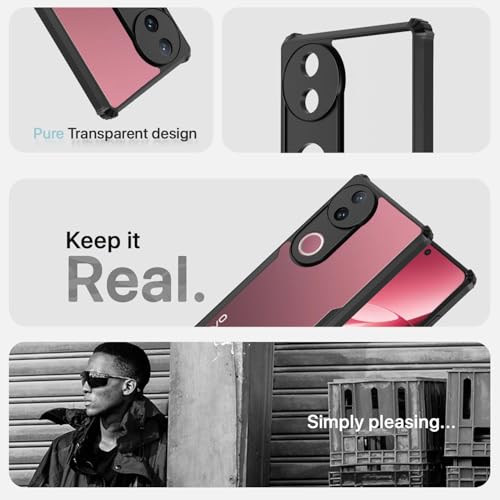 Image of Pikkme Back Cover for iQOO Z10R 5G / Vivo V50 5G / V50e 5G / Vivo T4R 5G | Ultra Hyrbid | Full Camera Protection | Raised Edge | Crystal Clear Transparent Bumper Case (Black)