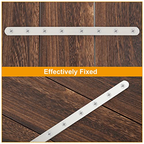 JMIATRY 12 Pcs Mending Plates, Metal Straight Brackets for Wood 295mm Stainless Steel Sleeper Brackets with 120 Pcs Screws - Image 4