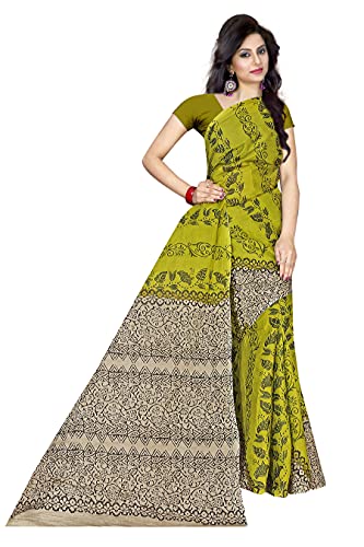 Image of TAMAIRA FASHION Mulmul Pure Cotton Saree For Woman Floral Block Printed |Office Wear Daily Wear Sarees For Women Without Blouse Piece