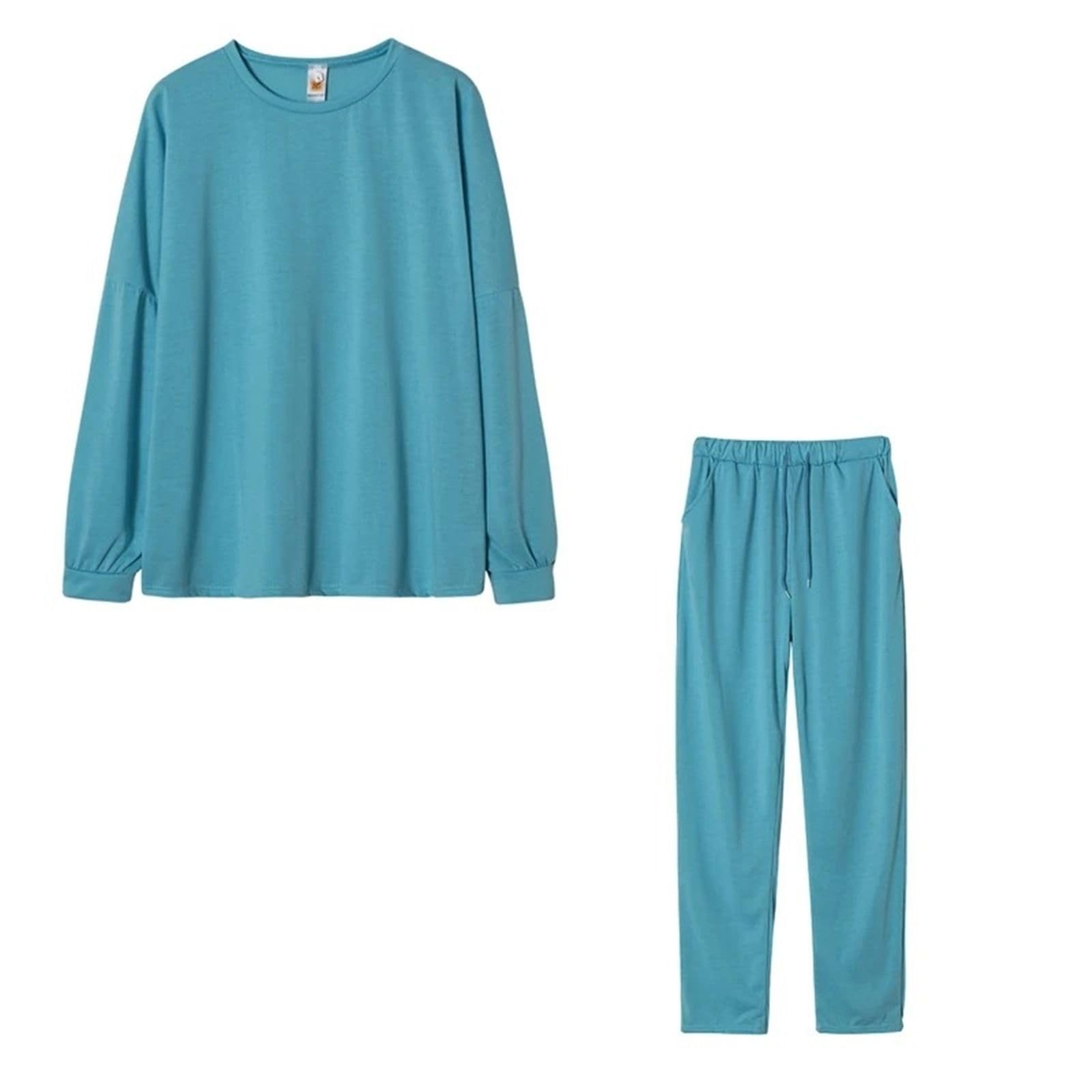 Conjunto Deportivo para Mujer: Blusa Holgada de Manga Larga y Pantalón, Atuendo Casual