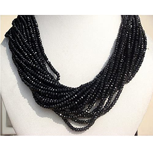 Spinelle noire LKBEADS perles rondelles de luxe micro facettées 3mm pour bijoux