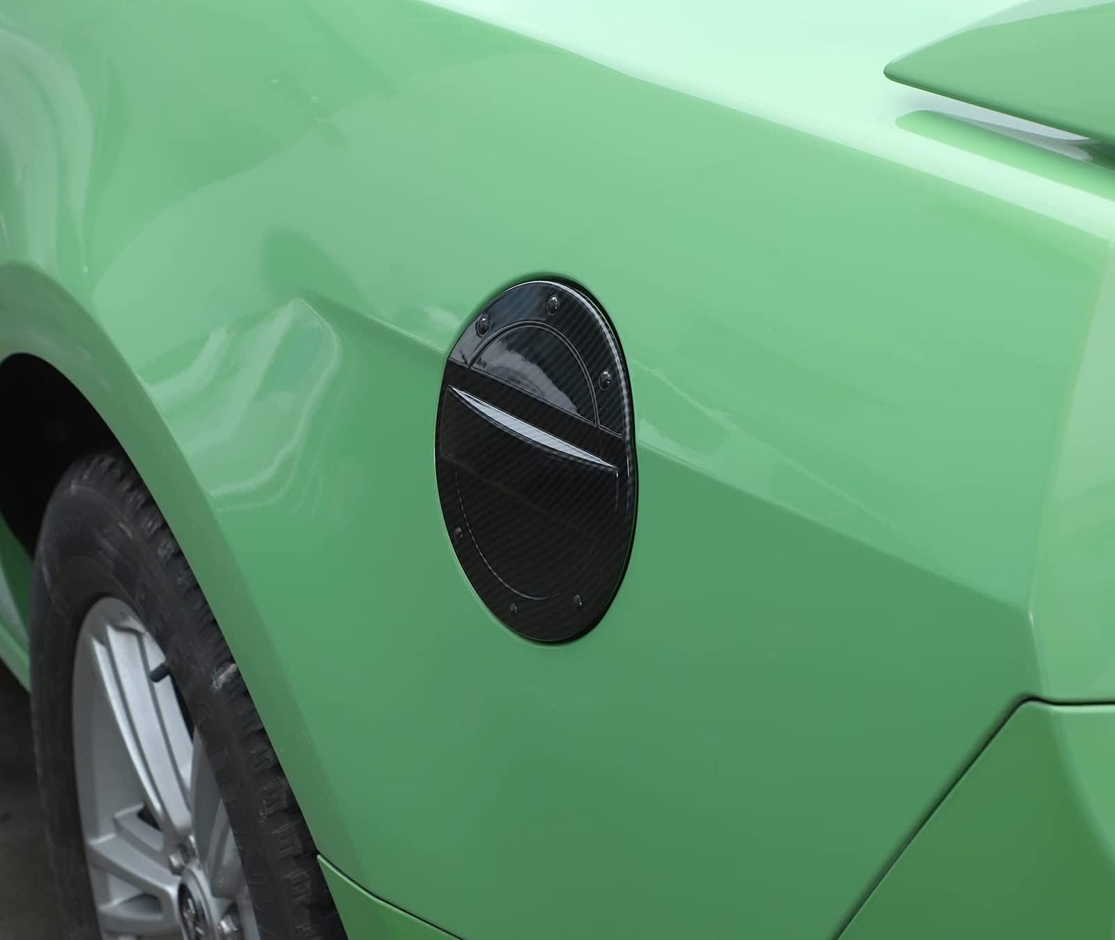 JeCar for Mustang Carbon Fiber Trim Accessories Fit for 2010-2014 Ford Mustang Fuel Door Cover Decoration Gas Cap Cover Trim (It Is Not A Gas Cap Replacement Part)