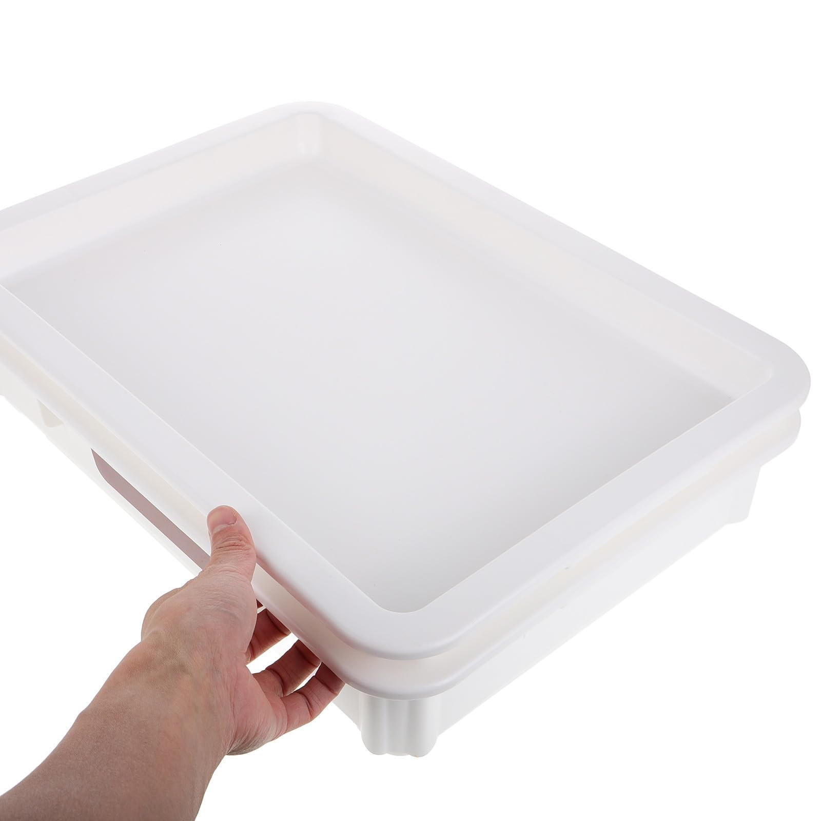 HOMSFOU Contenitore per Impasto Pizza, Bread Proofing Container, Plastico Bianco, Impilabile con Coperchio, per Refrigerazione e Conservazione in Cucina