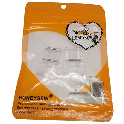 HONEYSEW juego de pies prensatelas transparentes para máquina de coser miniatura 4