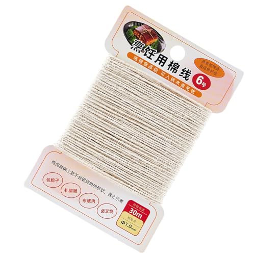 Cuerda de cocina – Cuerda de cocina de algodón de 188 pies | Cuerda de cocina segura para alimentos | Cuerda de cocina resistente a desgarros para carne , salchichas, para envolver carne o