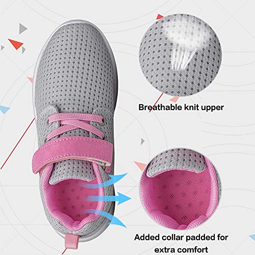 Image of TOEDNNQI Boys Girls Sneakers Kids Lightweight Breathable Strap Athletic Running Shoes for Little Kids /Toddler