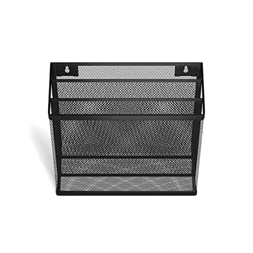 TRU RED Staples TR57553-CC 3 Compartment Wire Mesh File Organizer, Matte Black