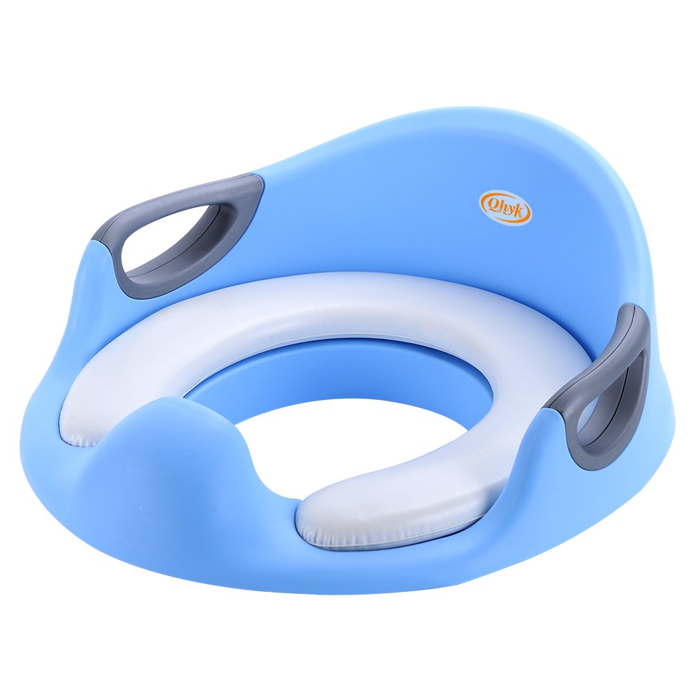 Réducteurs de toilette Enfant, Apprentissage de la propreté, sécurité antidérapante, assise rembourrée, Bébé Potty pour garçons et filles, pour Toilette ronds et ovales, Bleu
