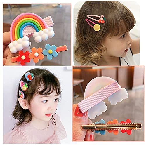 Sukpsy 28 Pcs Colorful Hair Clips Cute Hair Accessories Flower Fruit Dessert Barrettes Hairpins For Baby Girls Teens Toddlers #TOP3