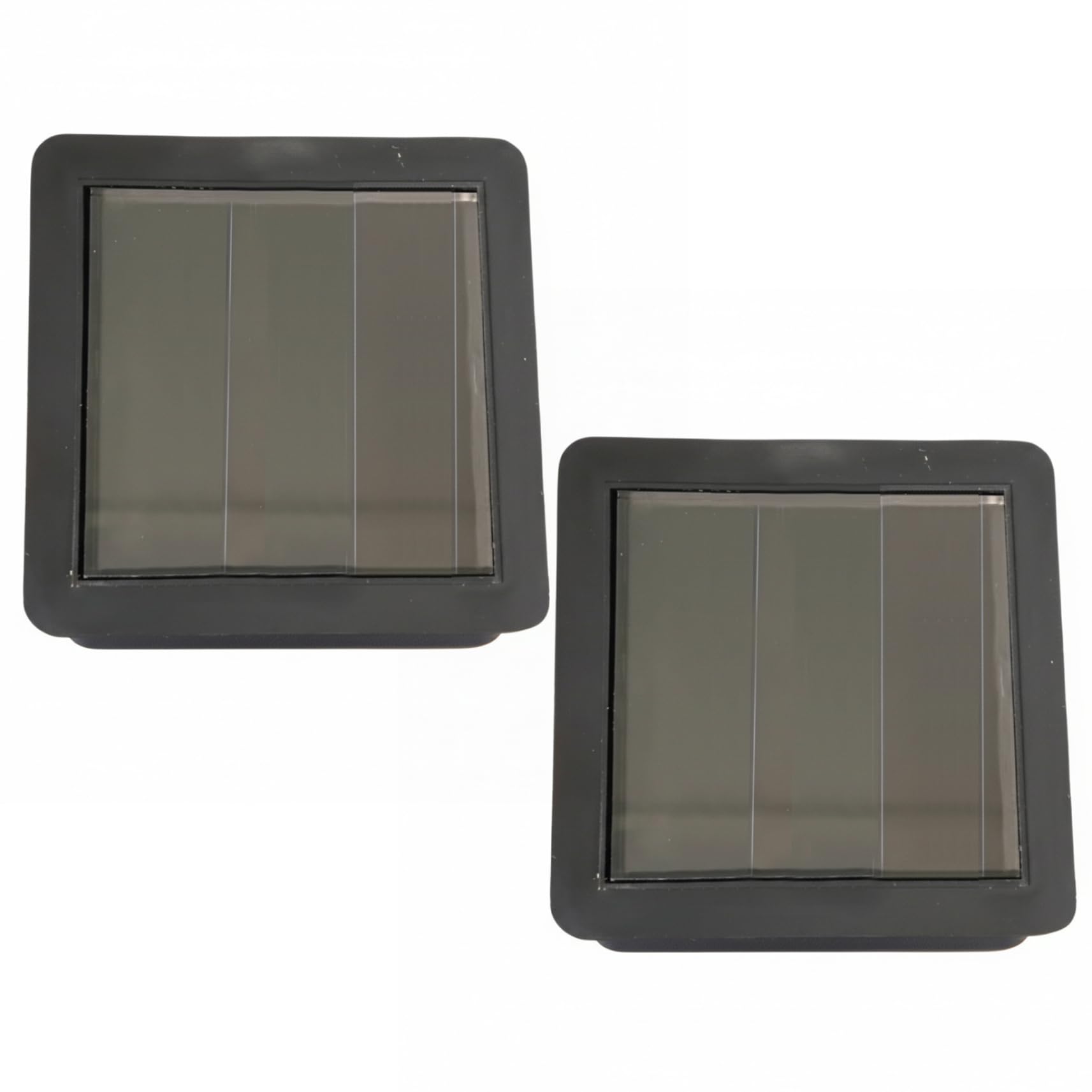 Gemuseeee Solar Light Replacement Top, 2-Pack Waterproof Square Panel with Warm White LED for Outdoor Solar Lamps, Replacement Light Parts for Garden Decor Top