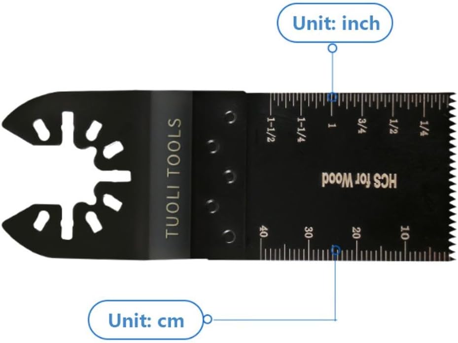 TopHomer 25 Pcs Oscillating Tool Blade Multi Tool Blades Kits Precision Cutting Tool 35mm Straight Saw Blade Built-in Length Markers Easy to Read for Cutting Wood, Soft Metal, Plastic