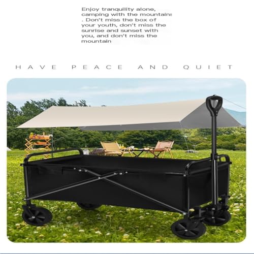 Transportwagen Outdoor-Camper, Faltbarer Camper, Picknick-Auto, Handgezeichneter Trolley, Anhänger, Picknick-Wagen, Tragbarer Outdoor-Wagen Tragbarer Wagen(Black,A) – Bild 5