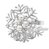 Snowflake Napkin Rings Set of 12 for Christmas, Holidays, Dinners, Parties, Everyday Use, Silver (Si