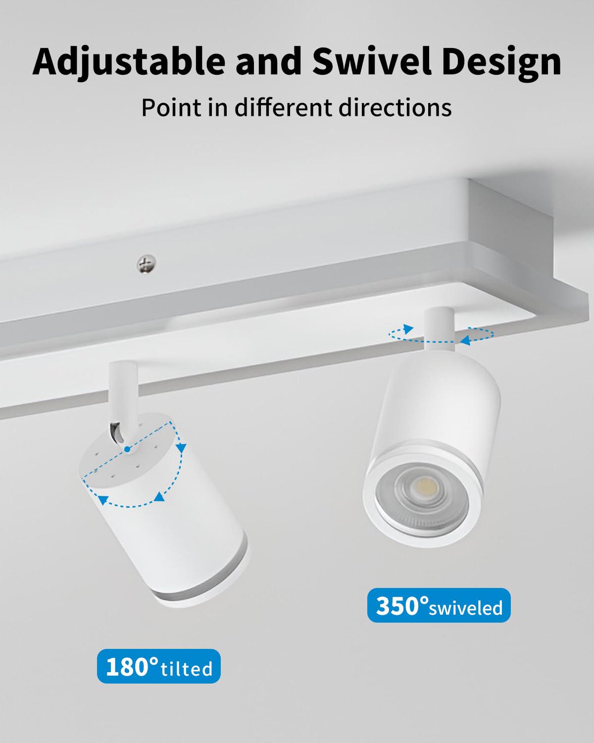 LVWIT Deckenstrahler 4 Flammig GU10 LED Weiß Modern Deckenlampe für Wohnzimmer Ohne Leuchtmittel