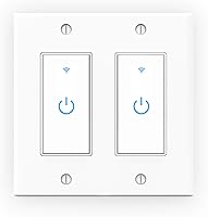 Lesim WiFi Smart Light Switch 2 Gang Touch Wall Panel - Alexa Google Assistant IFTTT Compatible No Hub