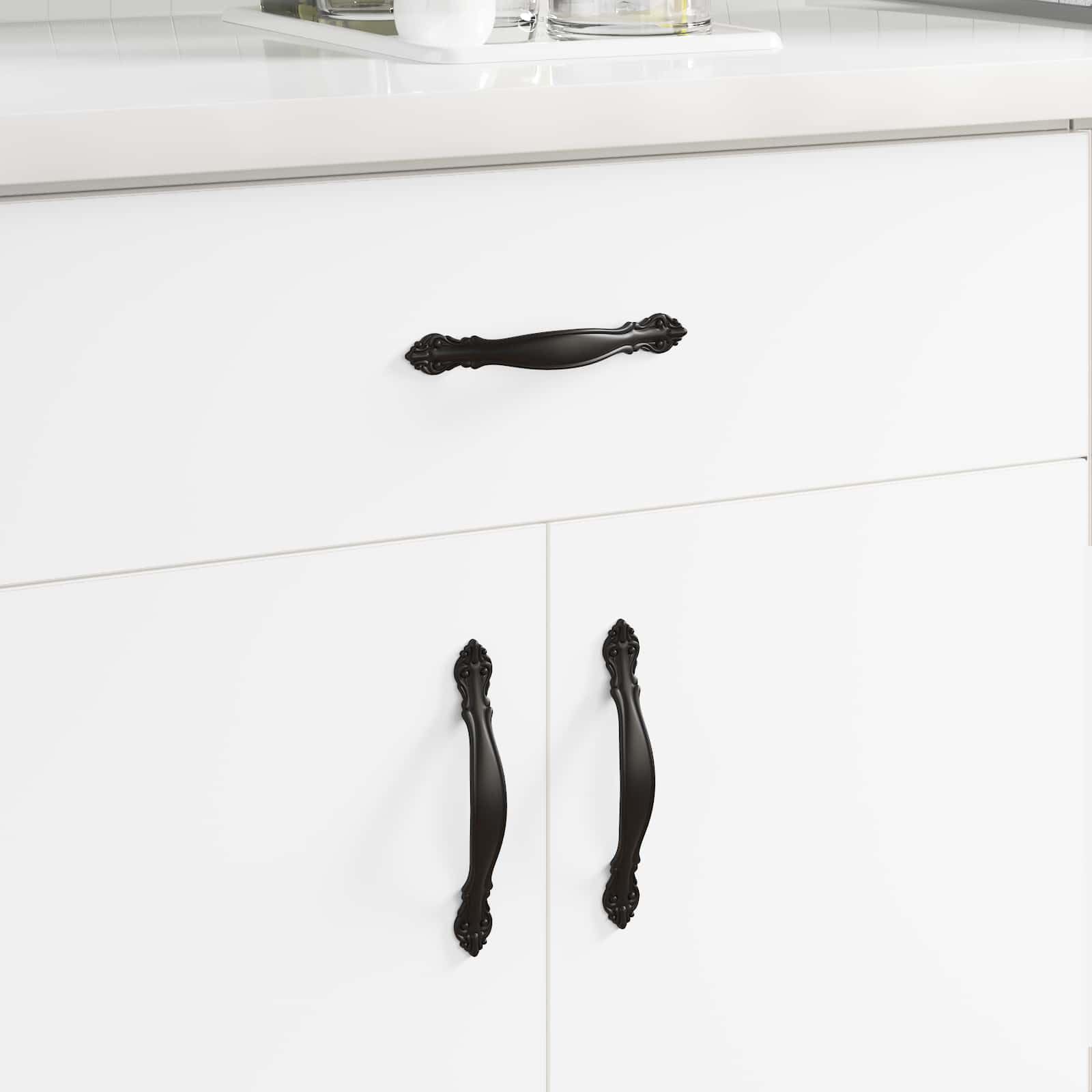 Griff 968 Stück Schwarz Zinklegierung Möbelgriff Schubladengriff Türknauf Beschlag für Küche Bad Schlafzimmer Wohnzimmer Sideboard Vitrine