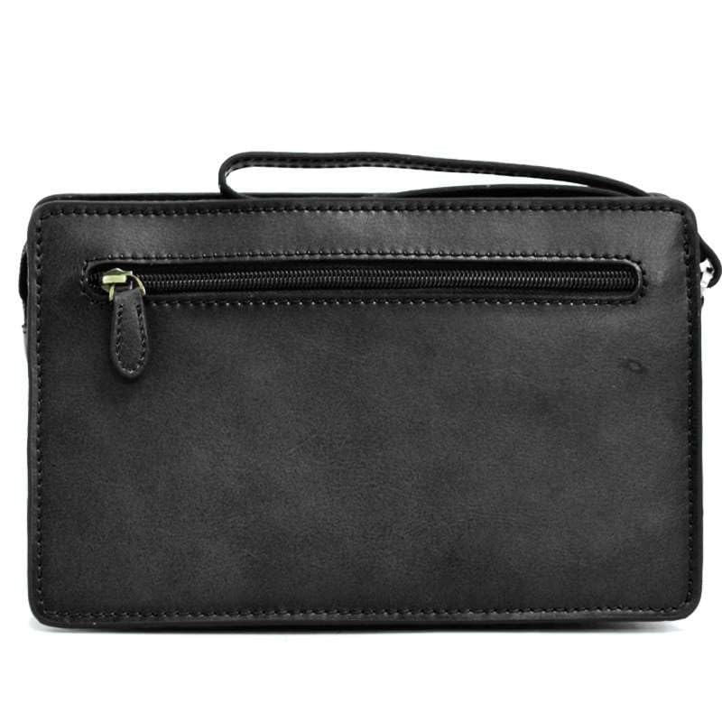 Katana - Pochette Homme en Cuir - Noir - 23.5 x 15 x 8 cm - Noir