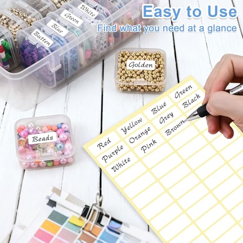 Fesorsi Bead Organizer Box, 124 Pcs Small Jewelry Making Organizers, With Classification Tags and Trays, Plastic Bead Organizer Applicable to Jewelry, Diamonds, Clay Beads, Screws, Seeds, Small Parts by Fesorsi - Used condition - Image 4