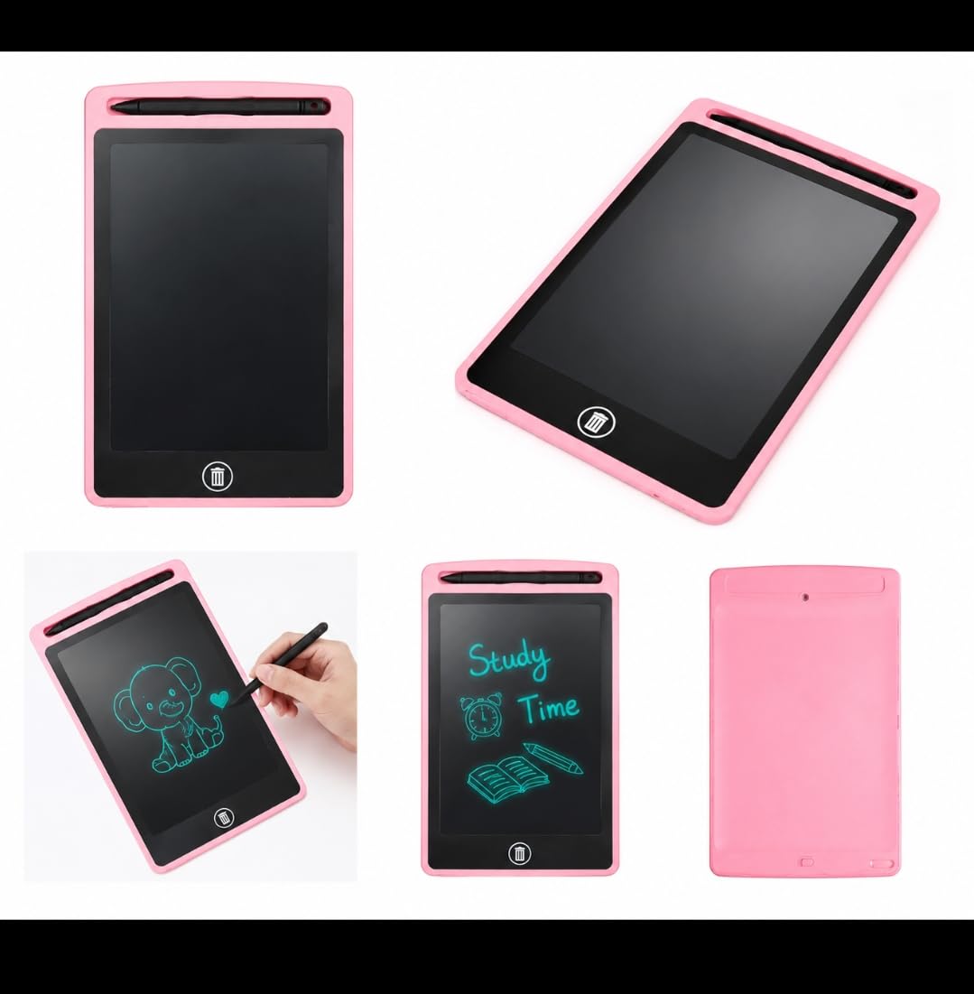 LCD Writing Tablet for Kids, 8.5 Inch, Pink | One-Button Erase, Reusable Drawing Board, Stylus Included, Paperless Doodle Pad, Ages 3 and Above-image-37