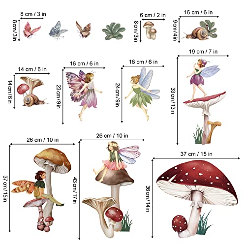 Wondever Fairy Mushroom Wall Stickers Flying Girl With Wings Peel And Stick Wall Art Decals For Kids Nursery Baby Room Bedroom #TOP3