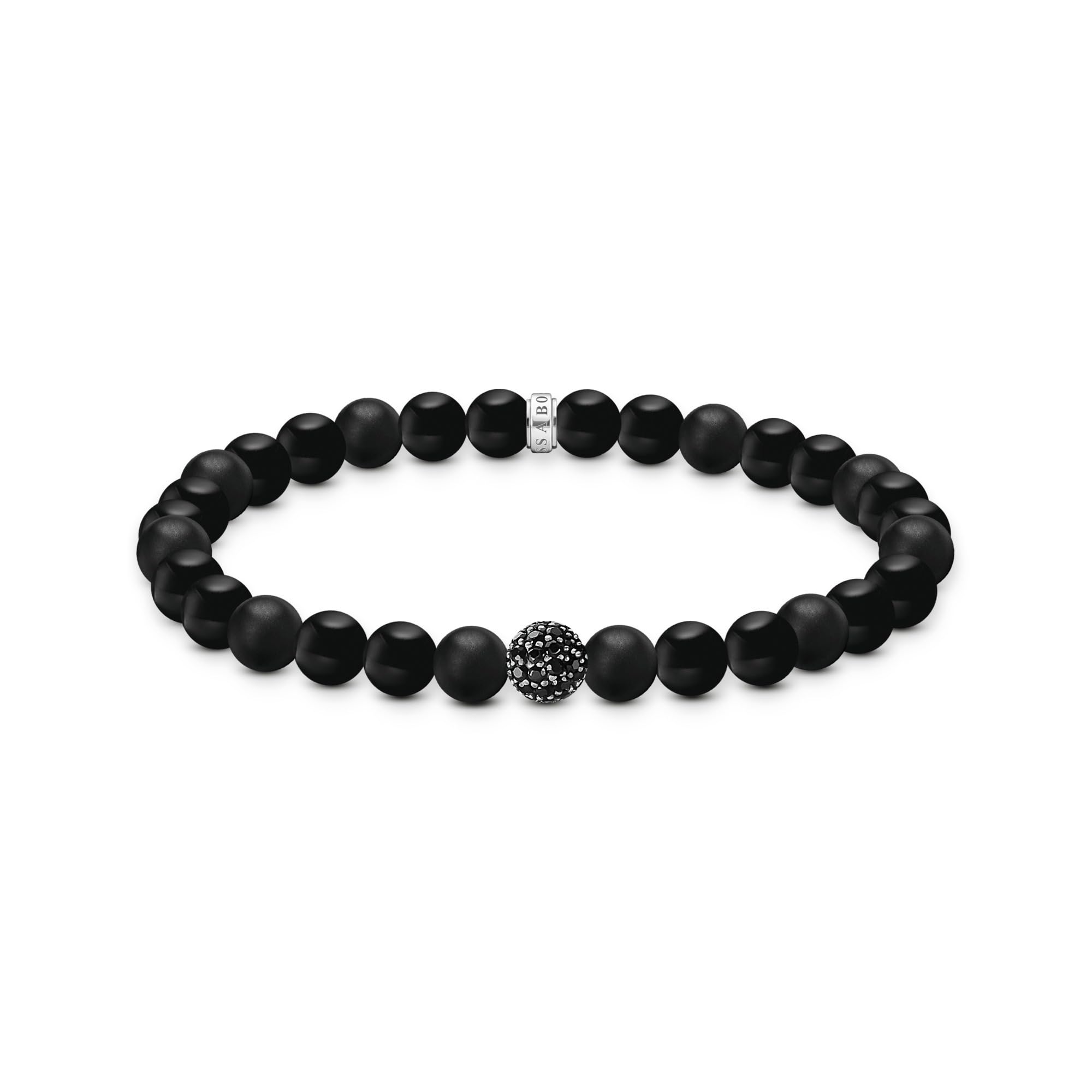 Thomas Sabo Sterling Silver Unisex Black Sterling Silver Obsidian Bracelet A2194-705-11 - Size - 21Cm