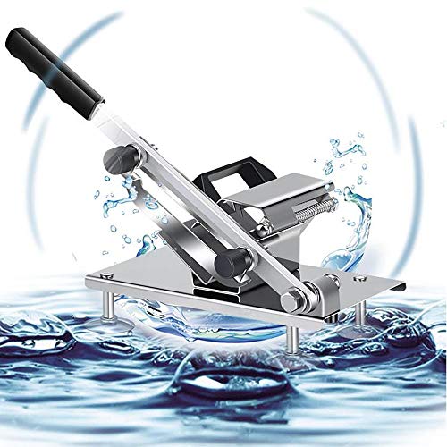PEI Manual Frozen Meat Slicer, Meat Cheese Food Slicer Vegetable Slicing Machine Stainless Steel Meat Cutter Beef Mutton Roll Meat Cleaver Suitable for home, Kitchen and Shabu