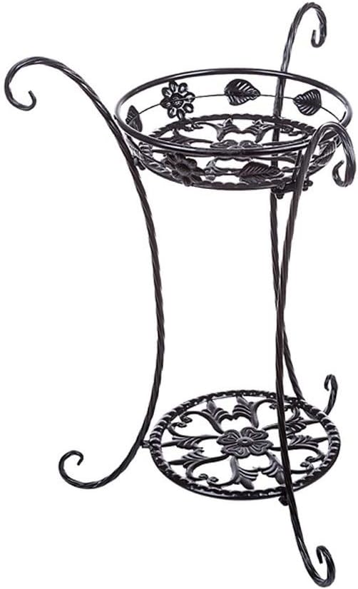 European Double-Layer Wrought Iron Flower Stand Flower Pot Shelf Balcony Living Room Flower Pot Rack
