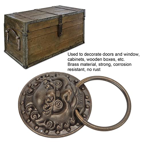 Tissting 3.7 X 5.5In Antique Bronze Lion Door Knocker,Antique Chinese Lion Head Door Rings Pull Handle Knobs For Decorate Doors,Window, Cabinets, Wooden Boxes, Home Furniture #TOP2