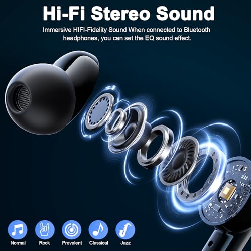 Auriculares Inalambricos Bluetooth, HiFi Estéreo Auriculares Bluetooth 5.4 con Pantalla Táctil LED, 40H Cascos Inalambricos Bluetooth con 4 Mic, IP7 Impermeablem, Reducción de Ruido ANC/ENC/5 Modos EQ - imagen 2